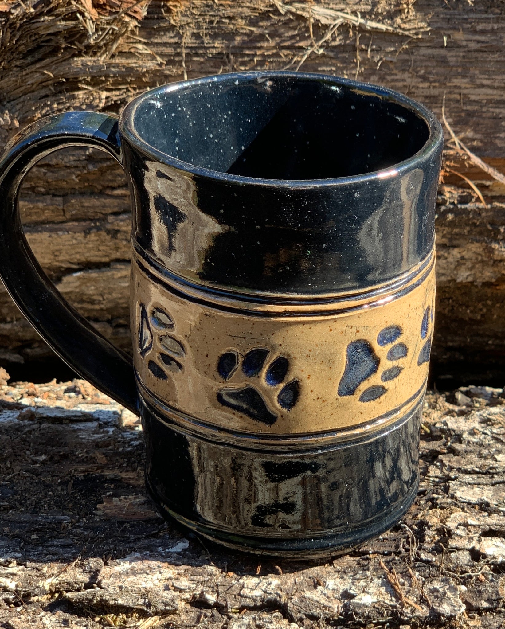 Black Dog paw mug