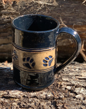 Black Dog paw mug