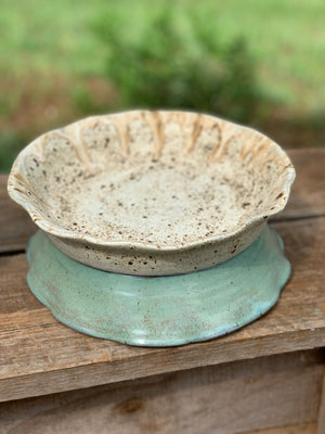 Cookies and Cream Ruffled 9 inch pie plate