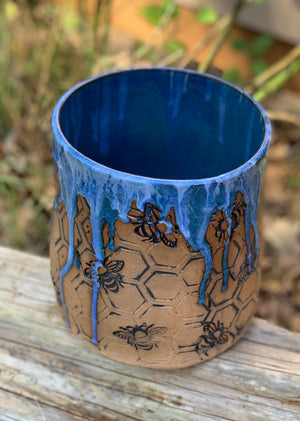Bee drippy Blue XL utensil Holder