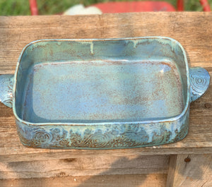 Drippy Blue baking dish